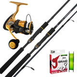 Daiwa 24 HTS 7' 2pc 5-9kg/ Daiwa 23 Aird 4000/ Daiwa J-Braid 20lb 300m - Chartreuse