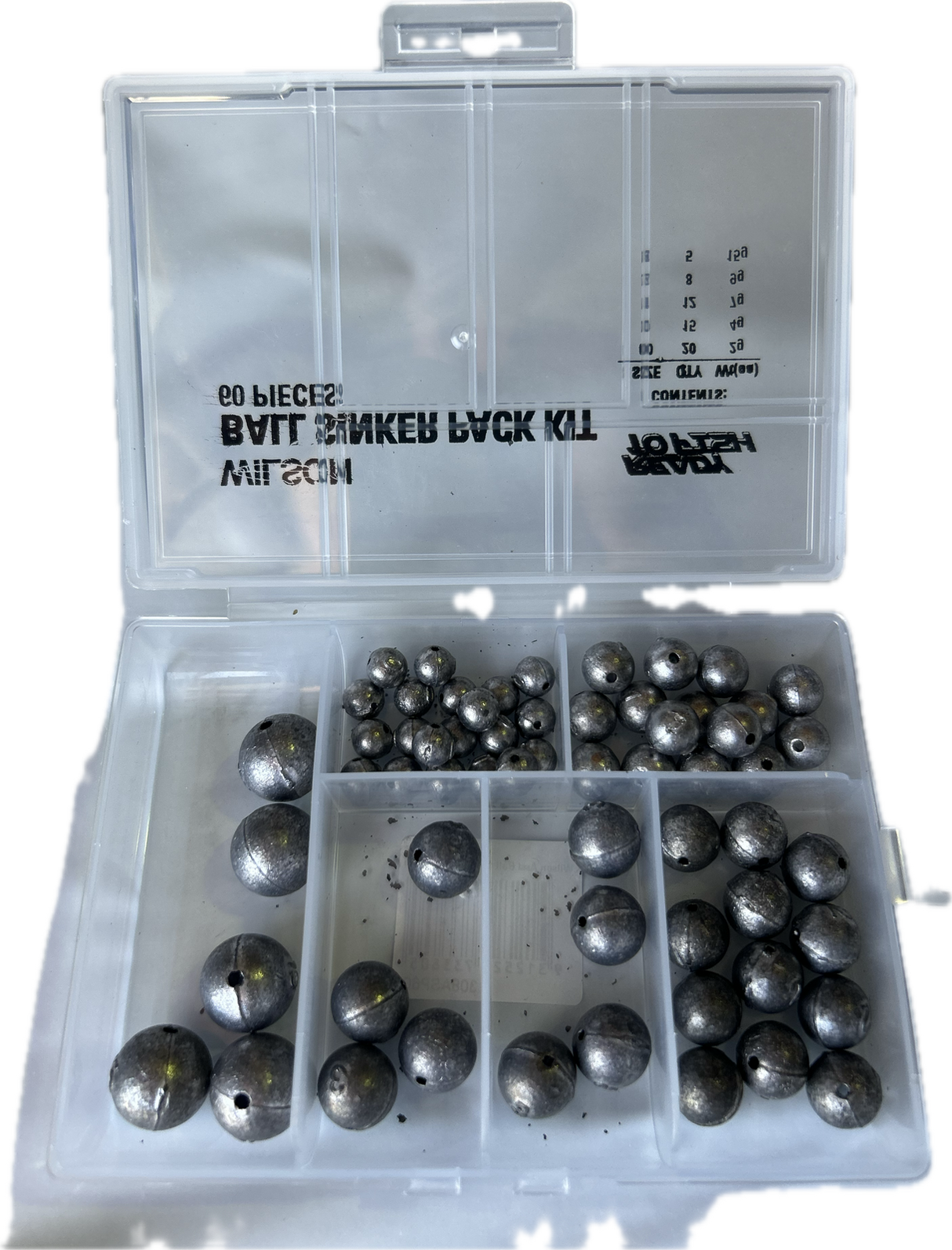 Wilson 60pc Assorted Ball Sinker pack