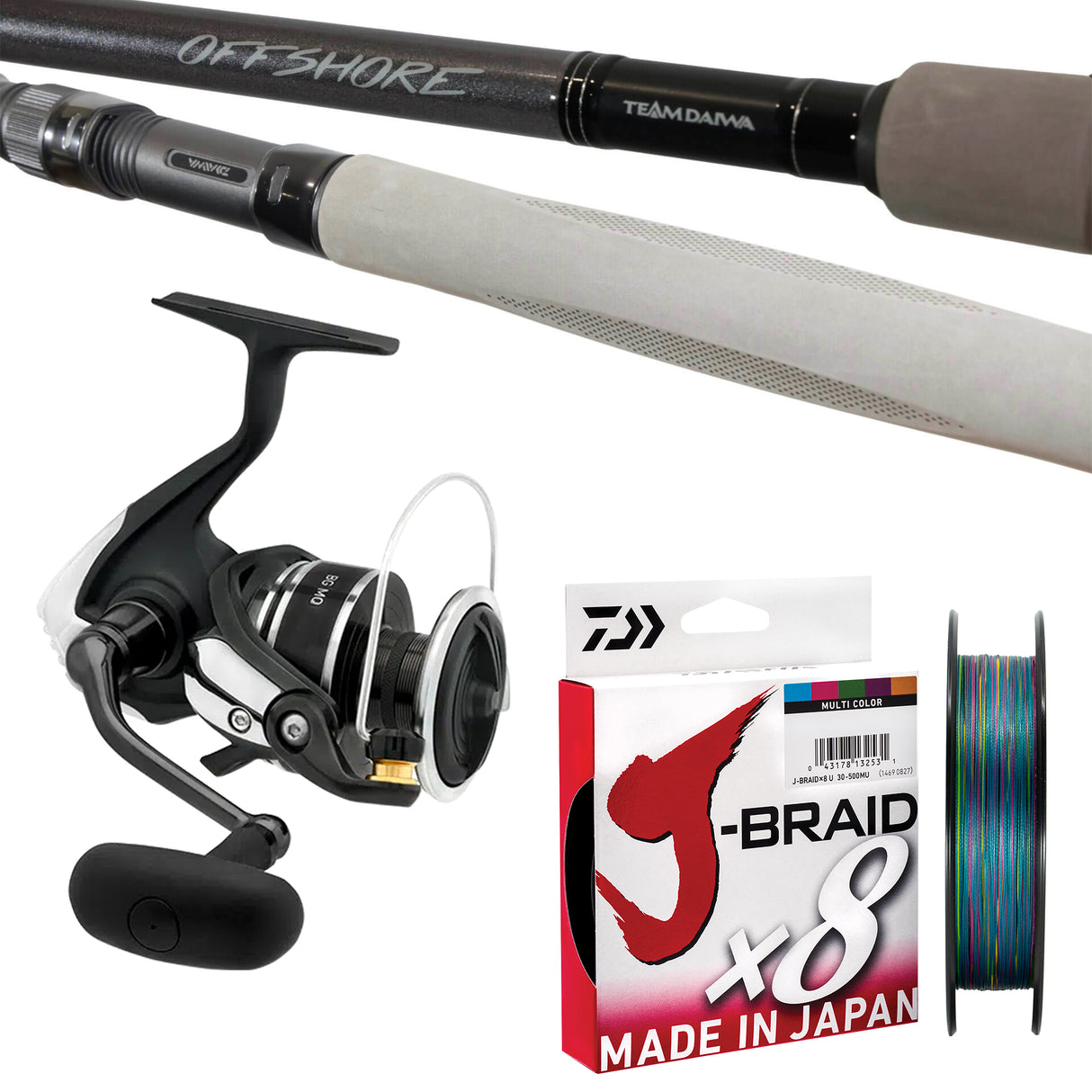 Daiwa TD Offshore 6'4" pe 2-4/ Daiwa BG MQ 6000D-H/ Daiwa J-Braid 30lb 300m - Multicolour