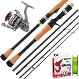 Samaki Sora 4000/Samaki Vagabond Travel 7' 5pc 10-17lb/ Daiwa J-Braid 15lb 150m - Chartreuse