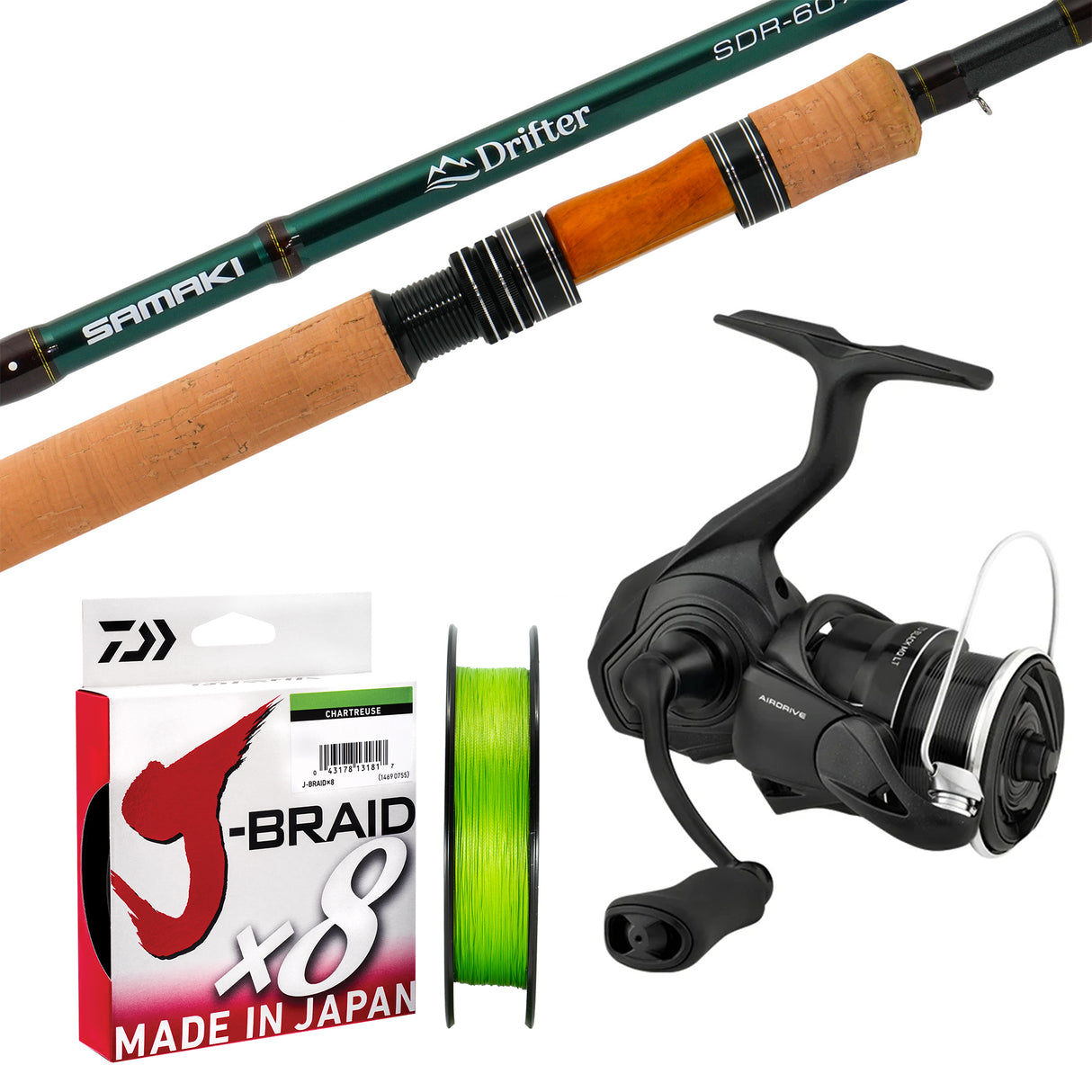 Samaki Drifter Travel 6'6" 7pc 2-6lb/ Daiwa 24 TD Black 2000S/ Daiwa J-Braid 6lb 150m - Chartreuse