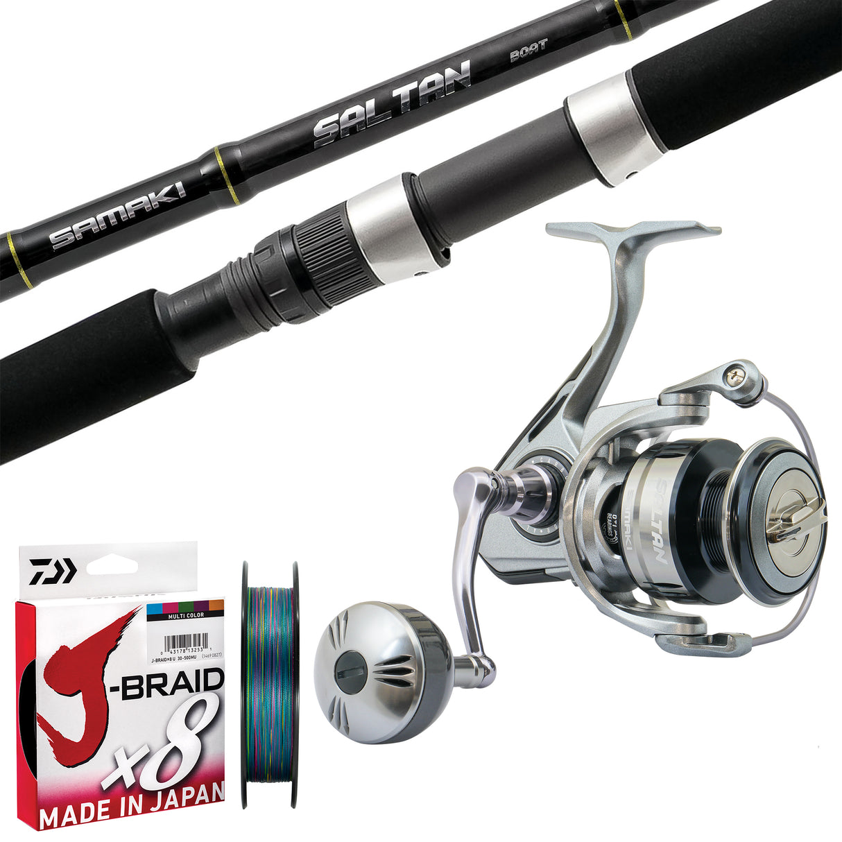 Samaki Saltan 8000/Samaki Saltan 6'6" 1pc 40-60lb/Daiwa J-Braid 40lb 300m - Multicolour
