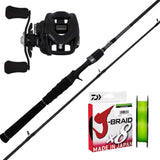 Daiwa 23 TD BASSTIK 6'8"1pc LFB 2-6kg/ Tatula TW 100/ J-Braid 10lb 150m - Chartreuse
