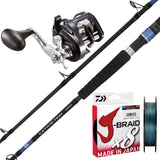 Shimano Tekota 600A/Shimano Extraction 6'6" 2pc 30-50lb/ Daiwa J-Braid 40lb 500m - Multicolour