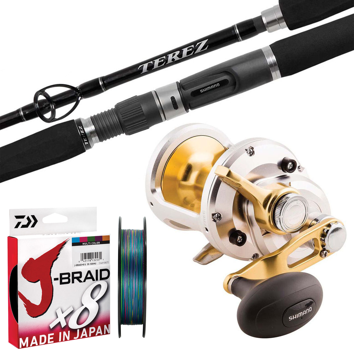Shimano Terez 6'6" 1 pc 50-150lb/ Shimano Talica 16/ Daiwa J-Braid 65lb 500m - Multicolour