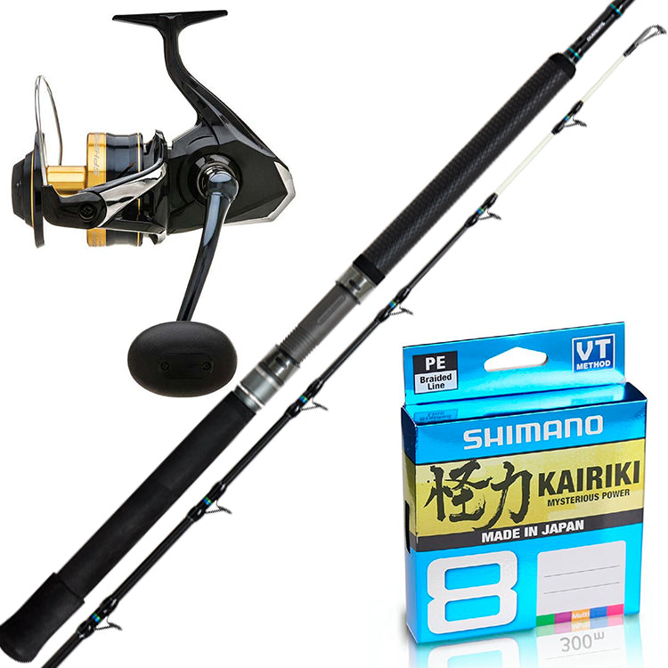 Shimano Spheros 8000HGA/Shimano Hydra 6' 1pc 15-24kg/Shimano Kairiki 50lb 300m - Multi-Colour