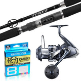 Shimano Terez 7' 2pc 10-20lb/ Shimano 24 Stradic SW 6000XGB/ Shimano Kairiki 30lb 300m - Multi-Colour