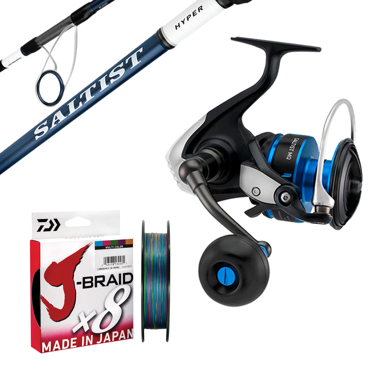 Daiwa Saltist MQ 8000-H/ 26 Saltist Hyper 7'2" PE3-4 LC/ J-Braid 8 40lb Multi - 300m