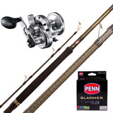 Shimano Speedmaster 2 Speed Lever Drag 12/Penn Mercenary 8' 2pc 7-15kg/Penn Slammer Braid 30lb 400m - Multicolour