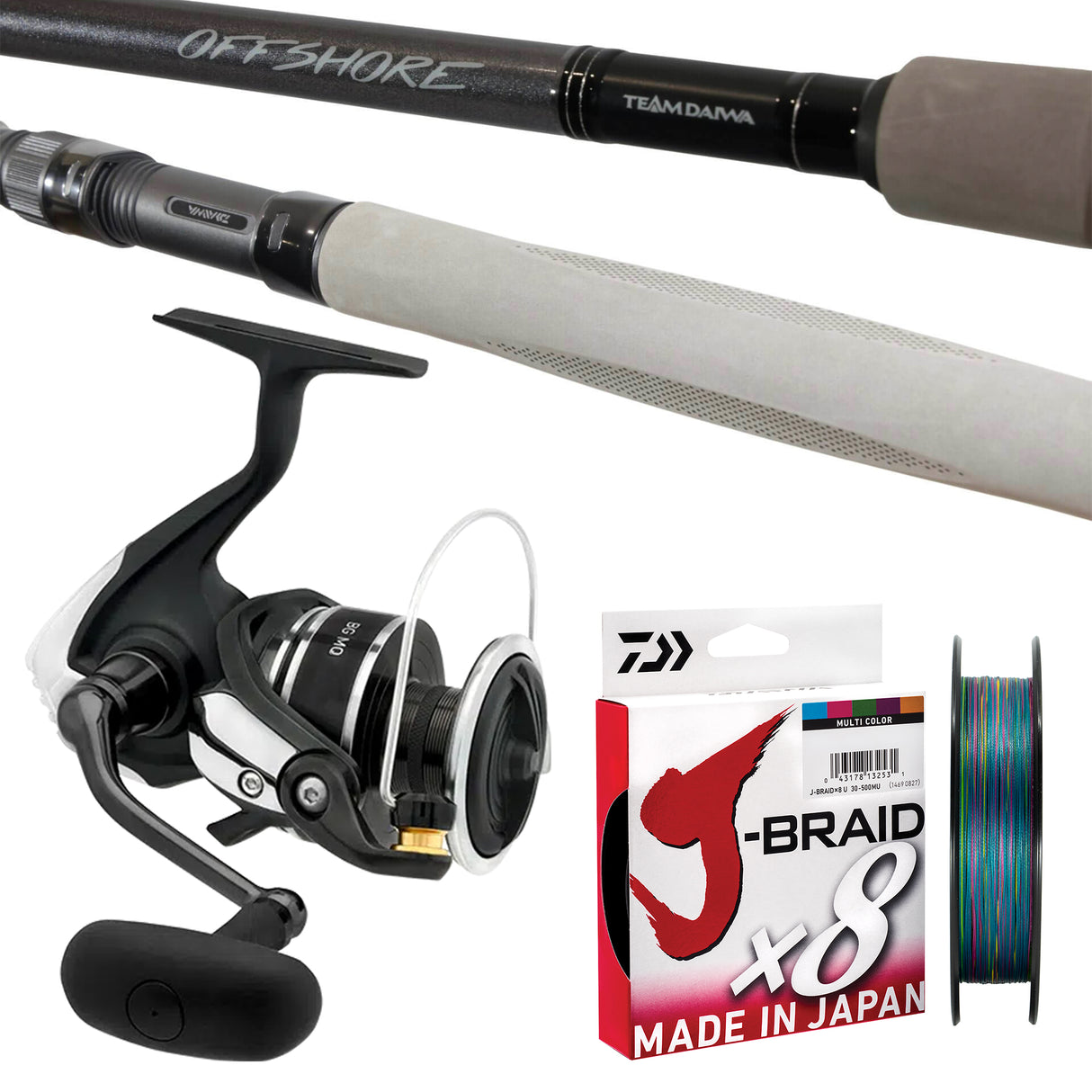 Daiwa BG MQ 8000-H/Daiwa TD Offshore 7'9" pe 3-5/ Daiwa J-Braid 40lb 300m - Multicolour