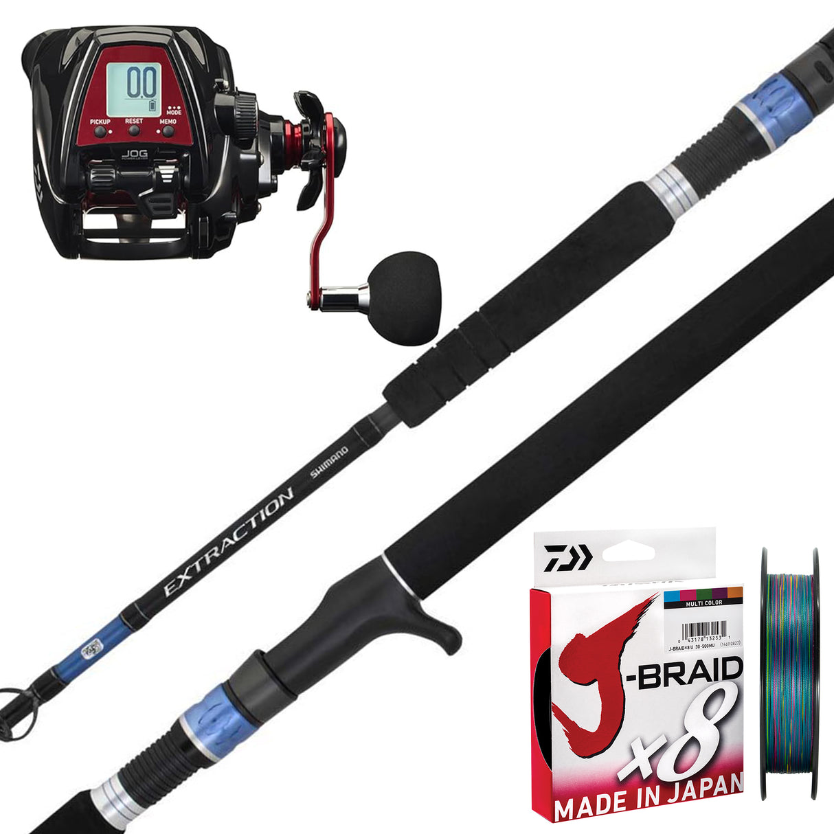 Shimano Extraction 6'6" 2pc 30-50lb/ Daiwa Leobritz S500JP/ Daiwa J-Braid 50lb 500m - Multicolour