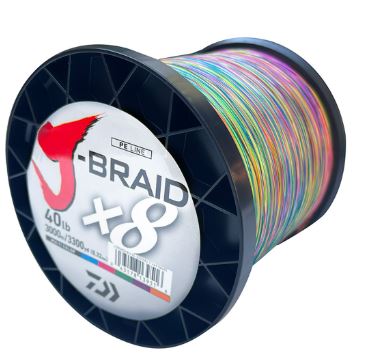 Daiwa J-Braid Multi Colour - Bulk Braid Spooling (sold in increments of 100 Metres)