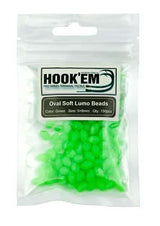 Hook Em Oval Lumo Beads 50pc Green