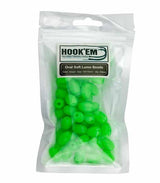 Hook Em Oval Lumo Beads 50pc Green
