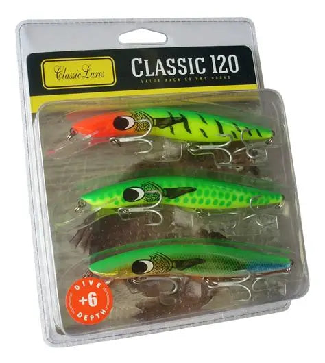 Classic Lures Barra 120mm +6 3pk