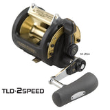 Shimano 23 Backbone Elite 24kg Roller Tip/ Shimano TLD 2 Speed 50A/ Momoi Hi-Catch Nylon IGFA 24kg  1000m - Fluoro Yellow