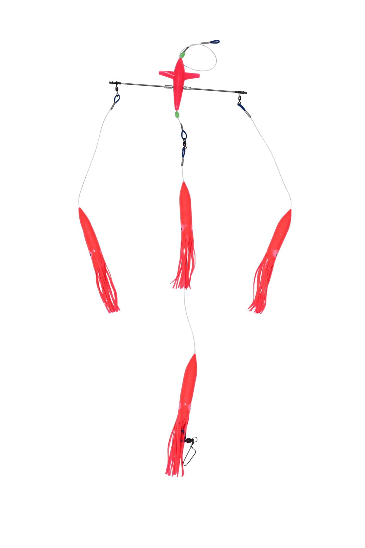 Black Pete 12in Titanium Bird Spreader Bar With Bulb Squid