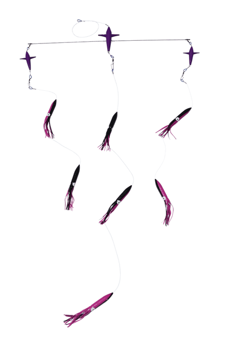 Black Pete 36in Titanium Bird Spreader Bar With Bulb Squid