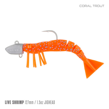 Samaki Live Shrimp Jighead Multipack 127mm 1.5oz Rigged Soft Plastic