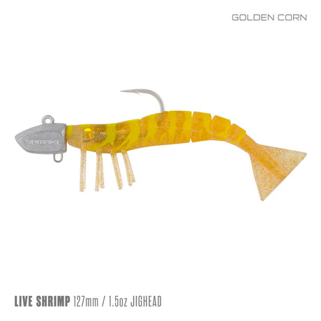 Samaki Live Shrimp Jighead Multipack 127mm 1.5oz Rigged Soft Plastic