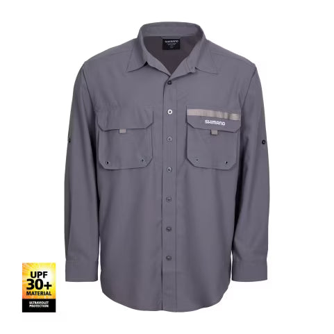 Shimano Vented LS Fishing Shirt - Grey