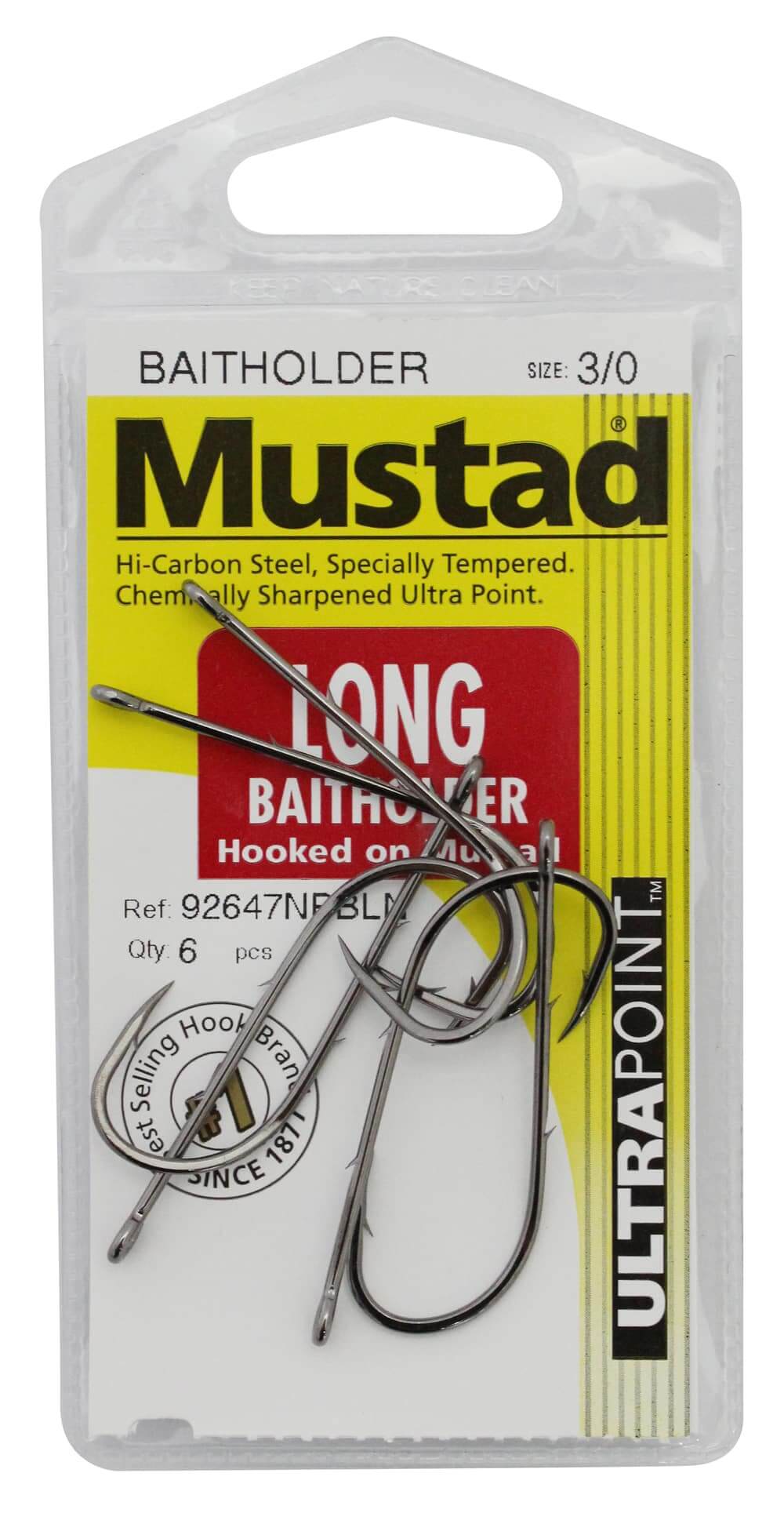 Mustad Long Baitholder Hooks