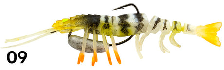 Zerek Live Shrimp Hot Legs 3in Rigged Plastic