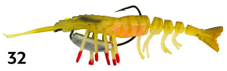 Zerek Live Shrimp Hot Legs 3in Rigged Plastic